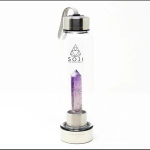 Soji crystal energy glass water bottle